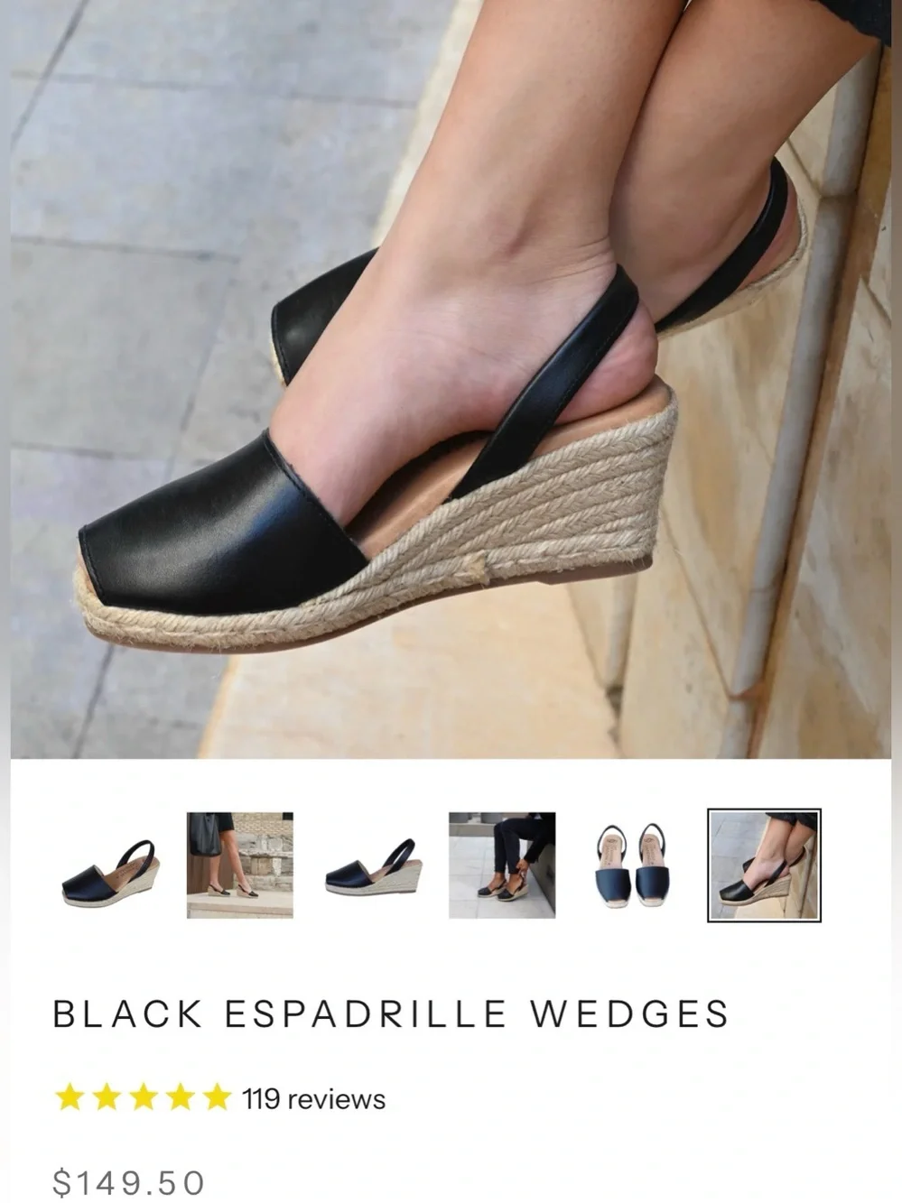 Spanish Sandal Company Espadrille Slingback Wedge